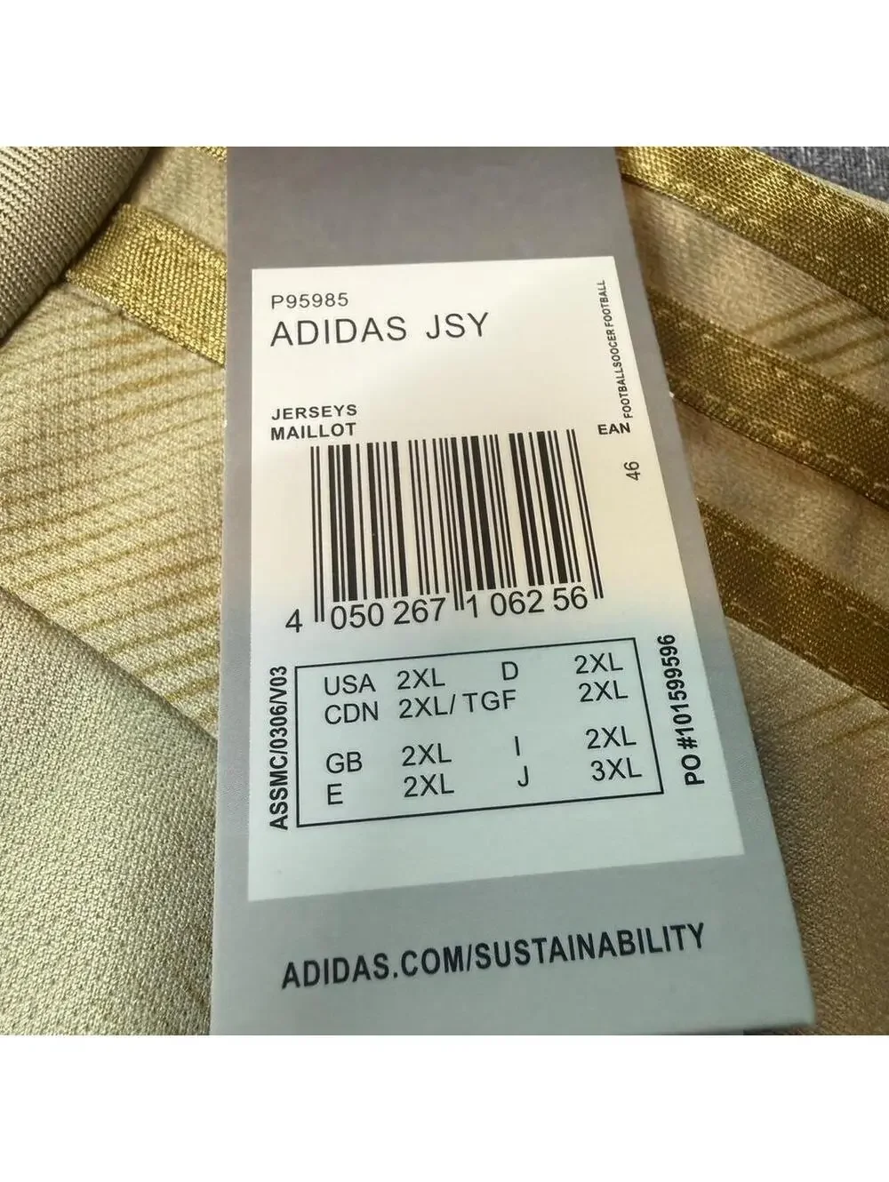 Adidas LA Galaxy 2025/26 Away Jersey Tan & Cream, Size 2XL